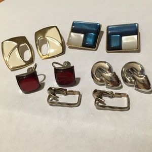 Lot of 5 plus 1 vintage clip on earrings